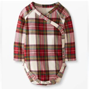 Hanna Andersson Plaid/Flannel Print Long-Sleeve Snap Bodysuit (90 cm/3T)